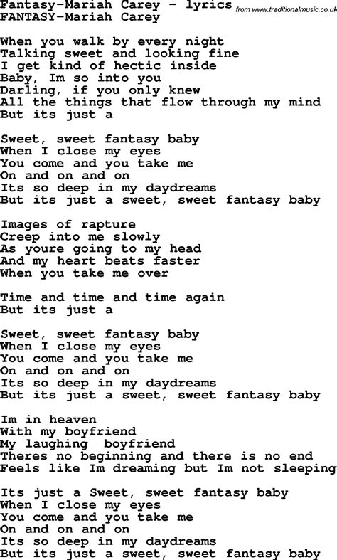 mariah carey fantasy lyrics spanish